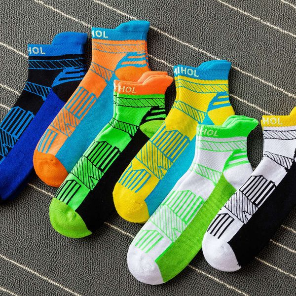 

socks men's cotton socks youth running basketball sweat absorbing breathable, Black