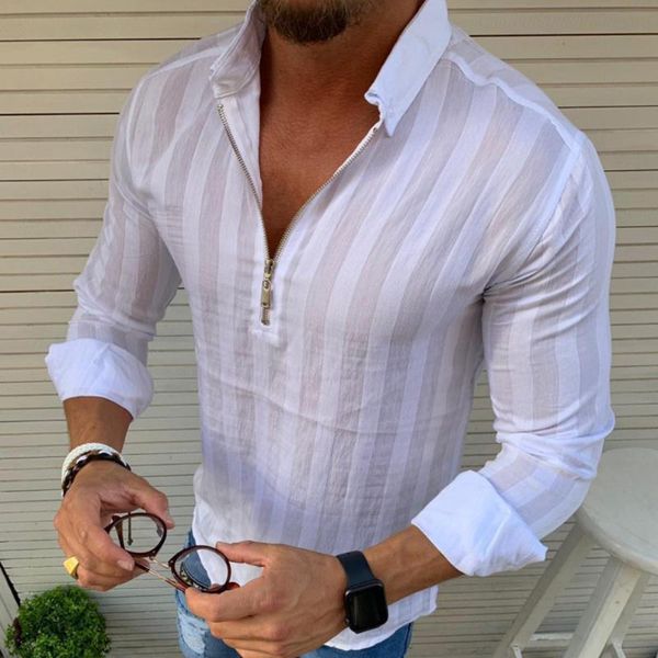 

men's casual shirts shirt men long sleeved zipper breathes cool loose streetwear male for blouse, White;black