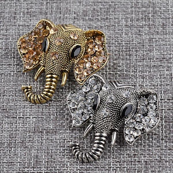 

pins, brooches e8fa animal elephant brooch rhinestone glitter luxury fashion creative high-end decoration men women dress jacket suit shirt, Gray