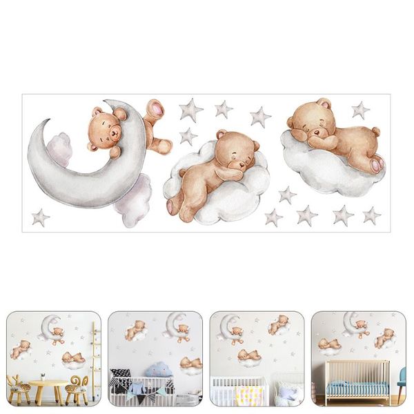 

wall stickers 1 set cloud bear decorative decals cartoon for kids room