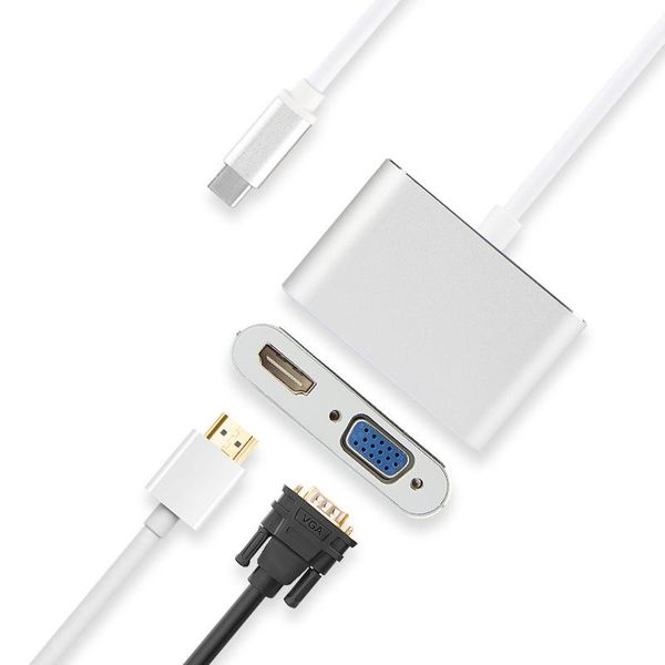 

adapter converter to vga usb-c cable for huawei mate 10/20/p20 pro honor note 10 case connect projector tv dock computer cables & connecto c