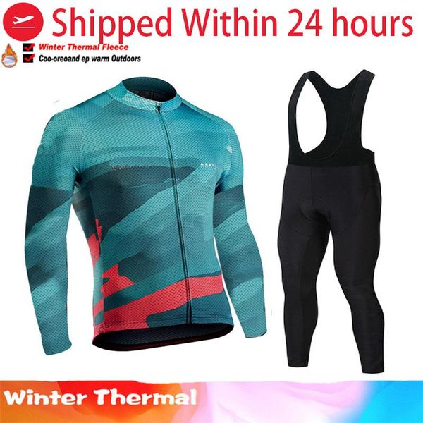 

racing sets 2022 winter cycling set thermal fleece sportswear windproof jacket woman trousers outdoor sport suit clothing, Black;blue