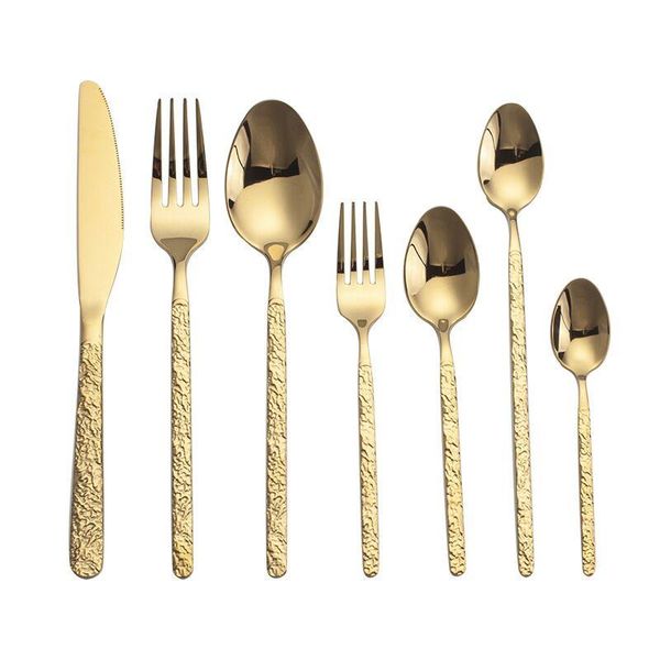 

dinnerware sets golden set mirror stainless steel tableware knife fork coffee spoon flatware dishwasher safe cutlery