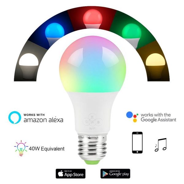 

smart home control 1pc 4.5w lamp led light bulb wifi multi-color compatible app