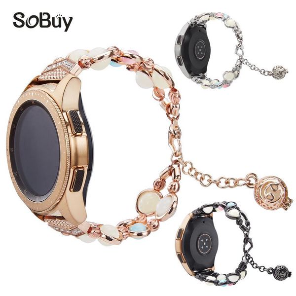 

watch bands fashion style strap for samsung s2/galaxy 42mm handmade agate luminous beads watchstrap(only strap), Black;brown
