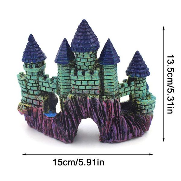 

decorations aquarium dark castle decor ornament simulation fish tank x7je