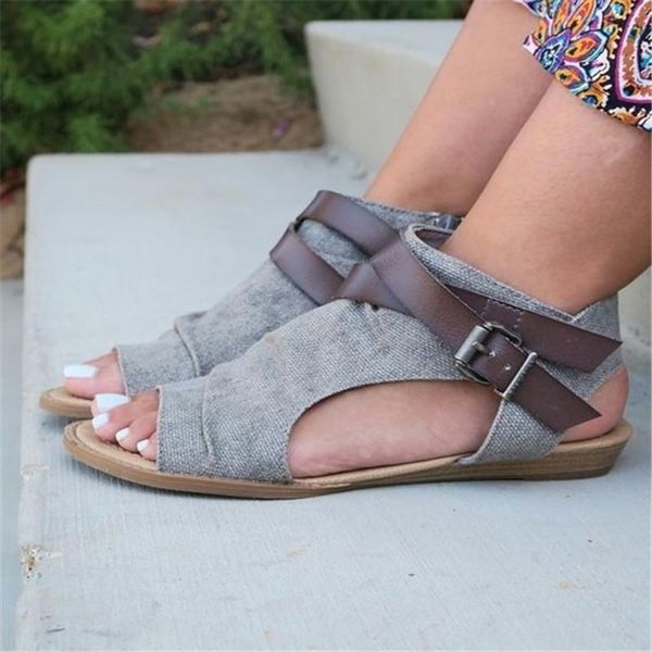 

sandals arrival fashion women's flat heel summer solid ankle strap slipper, Black