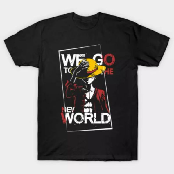 

the pirate we go to the new world anime black t-shirt s-6xl, White;black