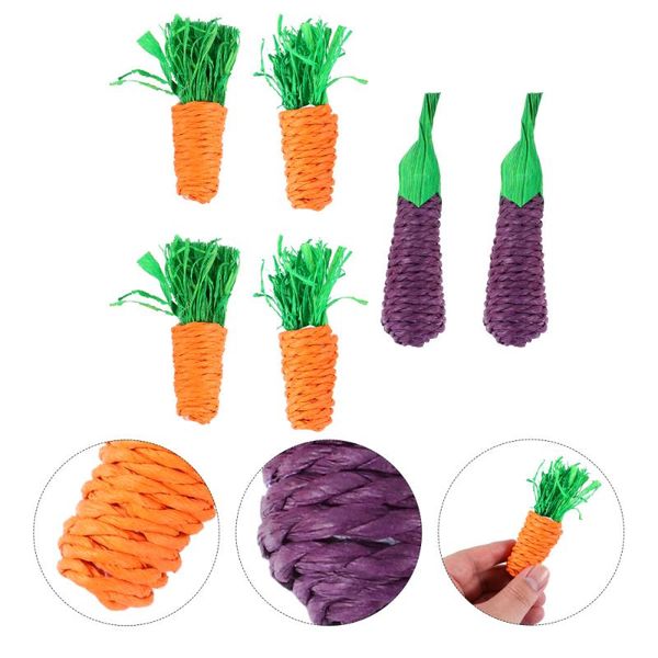 

small animal supplies 6pcs hamster chew carrot eggplant shape bite gnawing treat