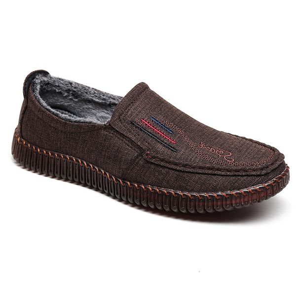 

winter warm plush thickened old beijing cloth shoes light wear-resistant casual men's cotton soft sole comfortable driving, Black