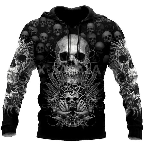 

men's hoodies & sweatshirts trippy black skull head 3d print spring autumn hoodie man women harajuku outwear zipper pullover sweatshirt