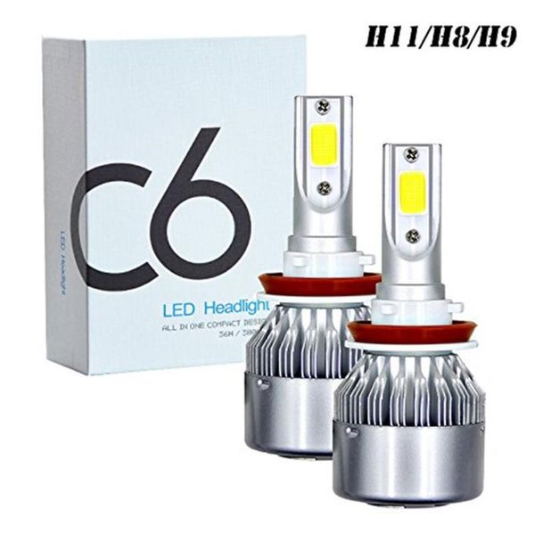 

car headlights led headlight h4 h11 kit low beam bulb super bright 6000k