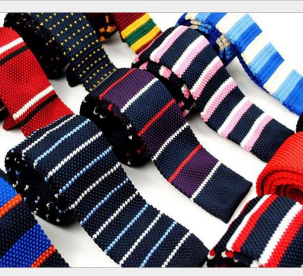 

150 pcs men knitting neck ties knots tie men's casual solid kintted polyester silk narrow design flat-end necktie neck ties, Blue;purple
