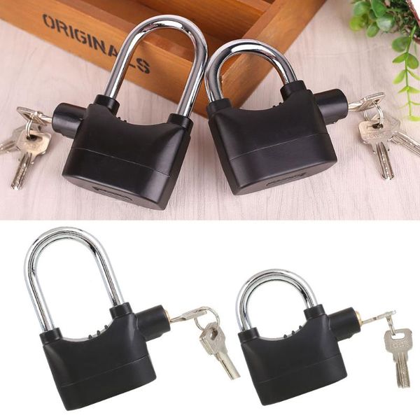 

bike locks security alarm lock bicycle cycling anti theft siren padlock with keys