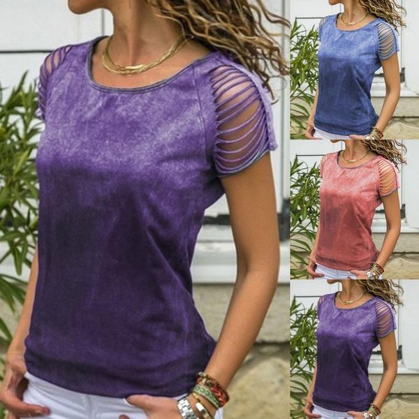 

women's blouses & shirts hollow out dress fashion summer casual solid color print short sleeve vintage loose shirt blusas y camisas, White