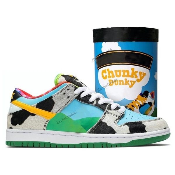 

originals ben shoes jerrys sb low chunky white/lagoon pulse-black-university gold men women outdoor sports sneakers skateboard
