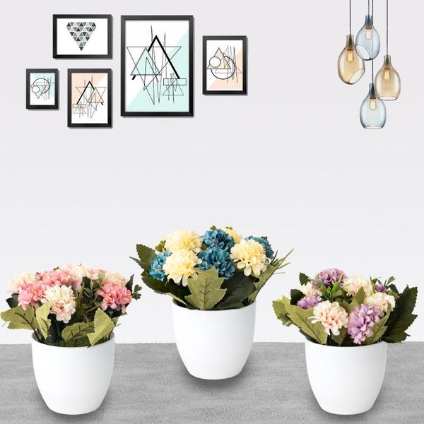 

5colors (including pot) artificial potted plants simulation bonsai fake flower home cafe garden ornament el decor decorative flowers & wreat
