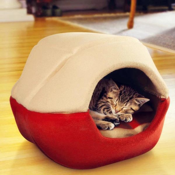 

cat beds & furniture pet supplies dual purpose house bed kennel mongolian yurt dog cushion folding xh8z