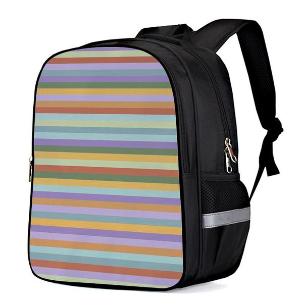 

backpack stripes multicolor simple toddler boy girl elementary school kindergarten