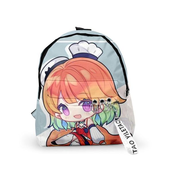 

backpack 2021 hololive takanashi kiara men women fabric oxford hanging buckle style girls child school bag travel