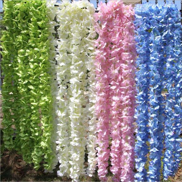

decorative flowers & wreaths 1m/3m artificial hydrangea wisteria flower for diy simulation wedding arch rattan wall hanging home party decor