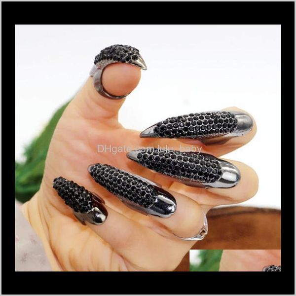 

europe fashion jewelry womens drill nail eagle claw ring s147 pjxrg band thaza, Silver