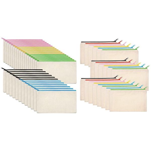 

pieces canvas cosmetic bag & 30pcs makeup bags zipper pouch pencil case diy craft