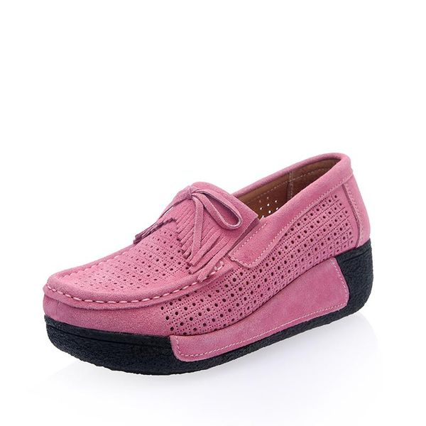 

women shoes tassel genuine leather platform trend casual single fashion high heels dress, Black