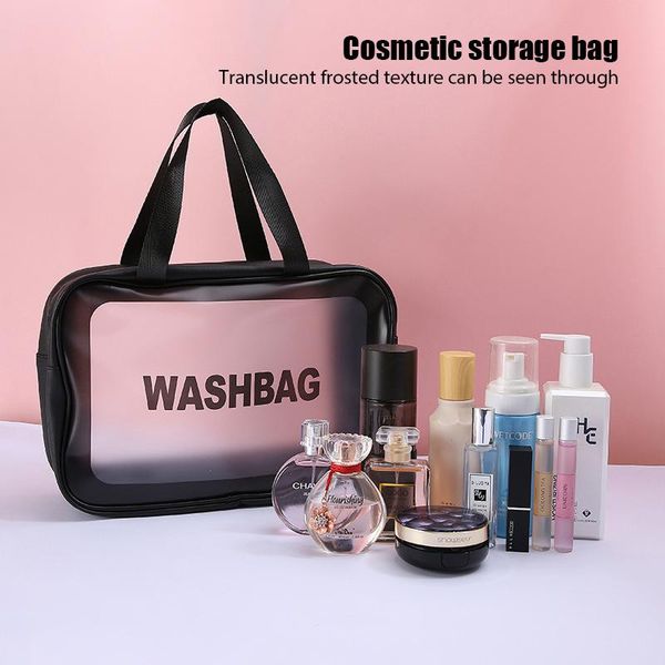 

storage boxes & bins pu women travel bag toiletry organize waterproof pvc cosmetic portable transparent makeup female wash