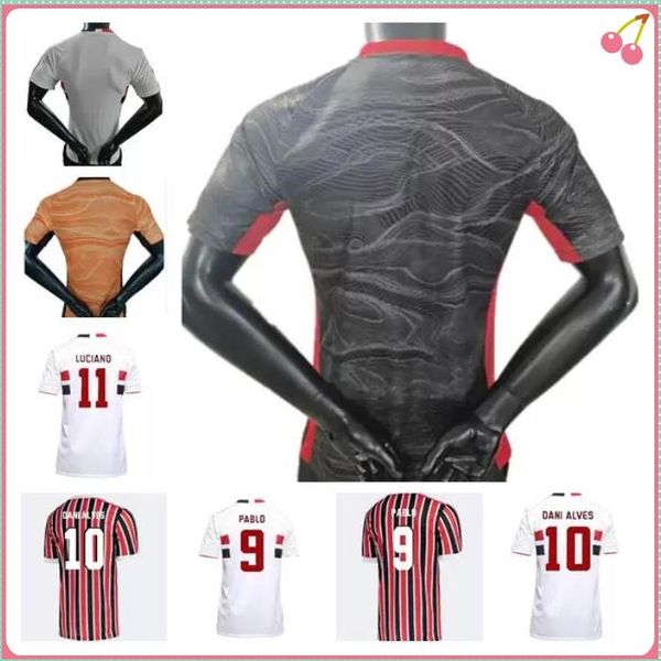 

2021 sao paulo soccer jersey dani alves 2022 home third women luciano igor gomes luan pablo reinaldo camisa 21 22 player version goalkeeper, Black;yellow