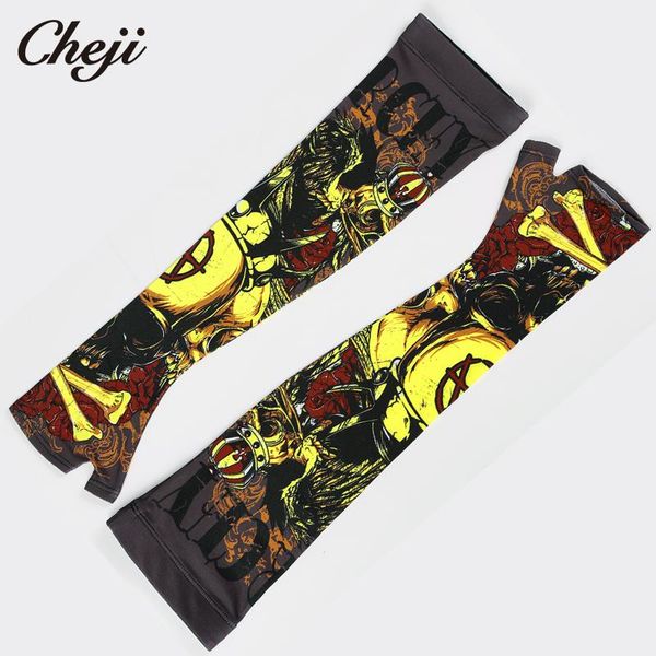 

sports gloves cheji type cycling arm sleeves sun protection running golf mtb bicycle fingerless warmer, Black