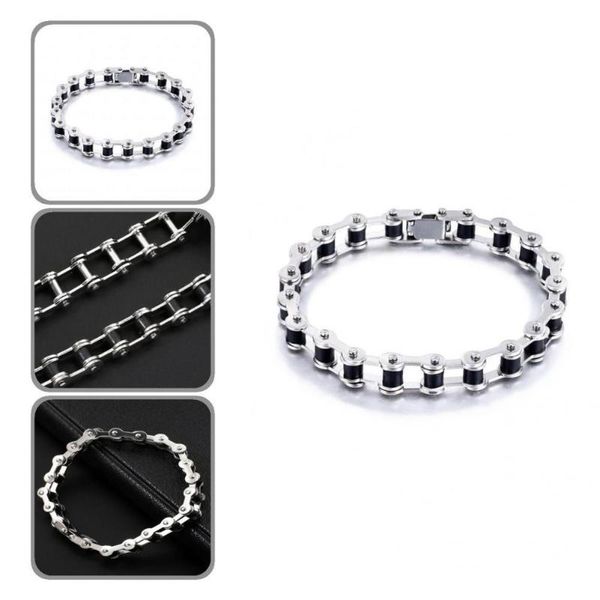 

bangle chic hollow motorcycle bicycle style bracelet for club, Black