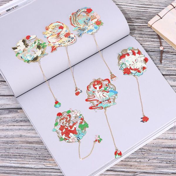 

bookmark chinese retro brass tasseled hollowed book clip tassel pendant stationery pagination mark school office supplies