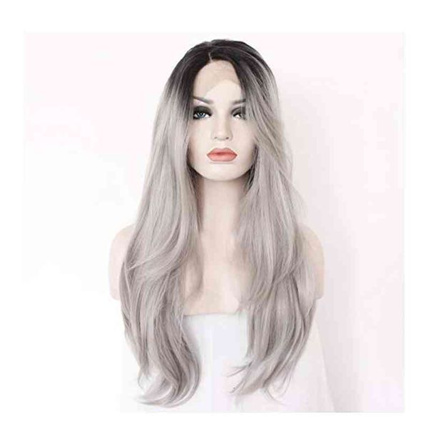 

wig dyed chemical fiber micro curly hair black gray long star headgear, Black;brown
