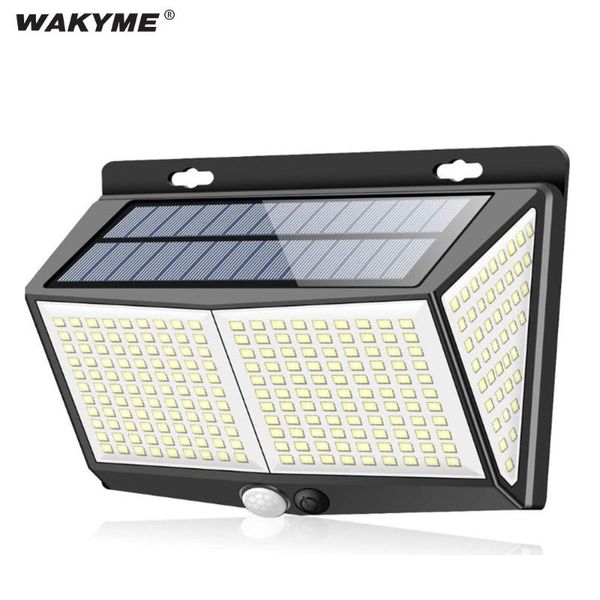 

solar lamps wakyme 288 led light outdoors wall 3 modes pir motion sensor garden waterproof security powered sunlight