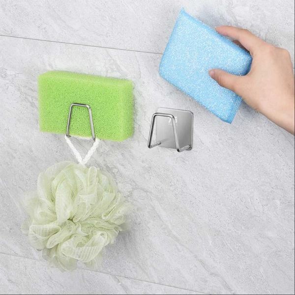 

kitchen storage & organization sponge drain holder 304 stainless steel punching rack dish cloth hook wall hanger for dependable