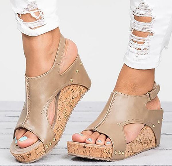 

sandals women summer shoes wedges platform fashion fish mouth rome drop fulfillment ship, Black