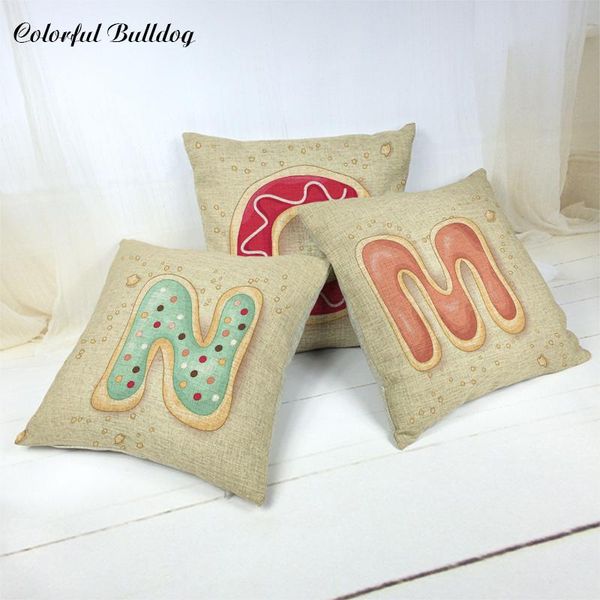 

cushion/decorative pillow colorful letter cushion cover candy chocolate style children's room decoration cotton linen home office pillo