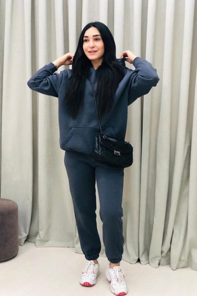 

women's hoodies & sweatshirts hooded kangaroo pocket dual suit, Black