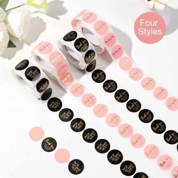 

gift wrap 500pcs/roll thank you for your order stickers envelopes seal commodity packaging perfect labels business