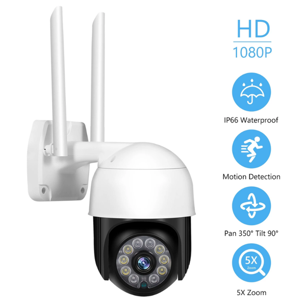 

wifi ip camera outdoor 5x digital zoom ai human detect wireless h.265 p2p onvif audio 2mp security cctv cameras