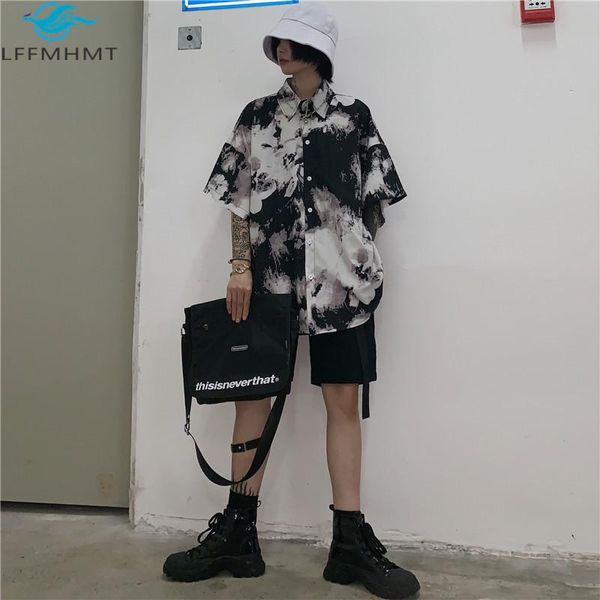 

women dark evil style summer fashion vintage bf casual loose shirts female retro print short sleeve wild streetwear cool women's blouse, White
