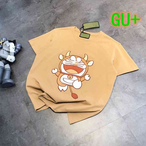 

2022 factory wholesale new home right embroidery croissant t-shirt casual short sleeve women's fashion round neck half sleeve men', White