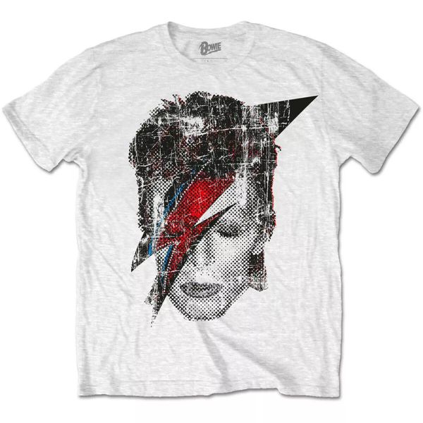 

david bowie aladdin sane halftone flash official t-shirt men unisex, White;black