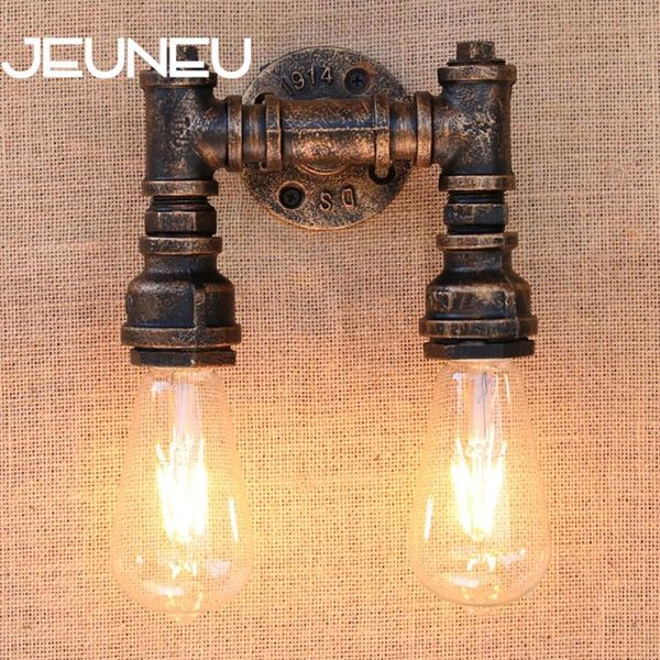 

wall lamp retro vintage water pipe light 2 style with edison bulb led lights for bedroom bathroom living room bar cafe