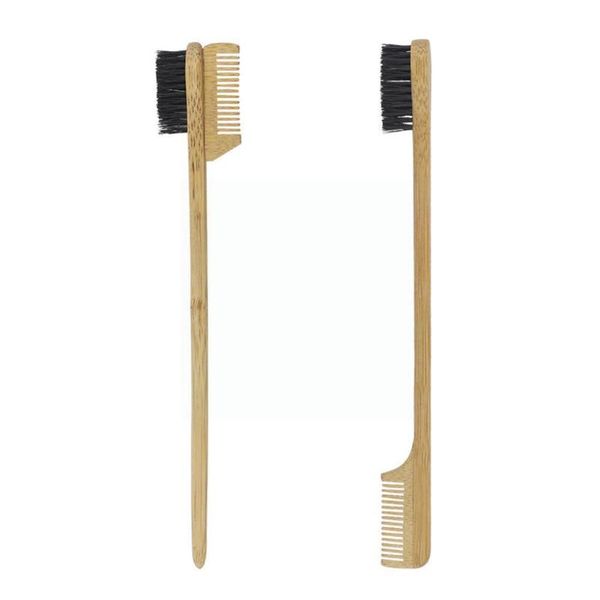 

makeup brushes 1pcs pure natural bamboo and wood edge control eyebrow brush three-heads double-sided household