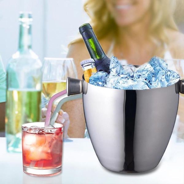 

ice buckets and coolers 1500ml bucket clip set stainless steel with tong barware for party barbecues picnics bars