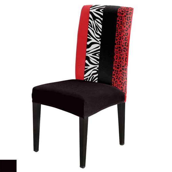 

chair covers red zebra leopard print dining room spandex elastic for wedding el banquet