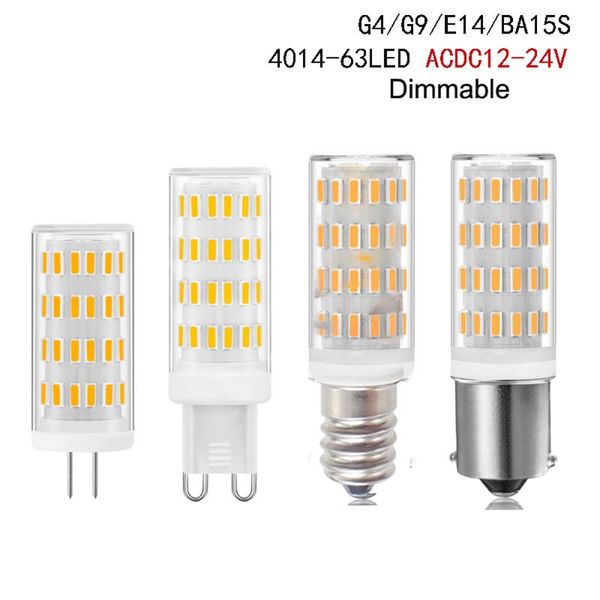 

bulbs 50pcs dimmable mini g4 g9 e14 ba15s led lamp 5w bulb ac dc 12v 24v candle lights replace 50w halogen for chandelier spotlight