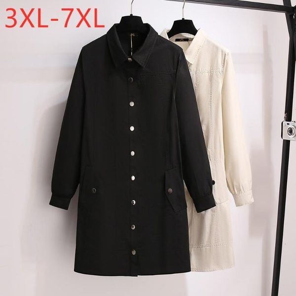 

plus size dresses ladies spring autumn shirt dress for women turn down collar large long sleeve loose black 4xl 5xl 6xl 7xl
